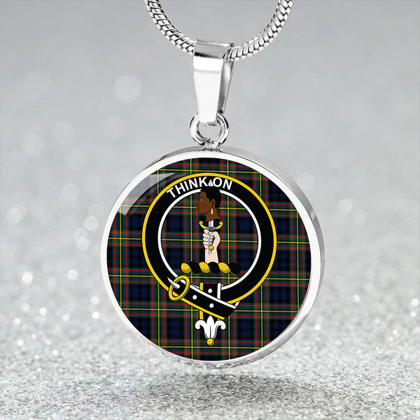 MacLellan Modern Clan Badge Tartan Classic Circle Necklace