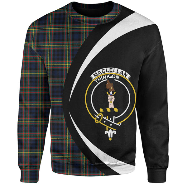 MacLellan Modern Clan Badge Tartan Sweatshirt Circle Style Personalized