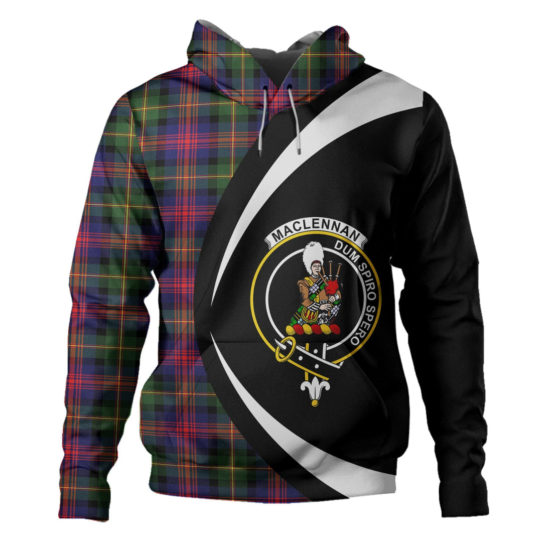 MacLennan Clan Badge Tartan Hoodie Circle Style