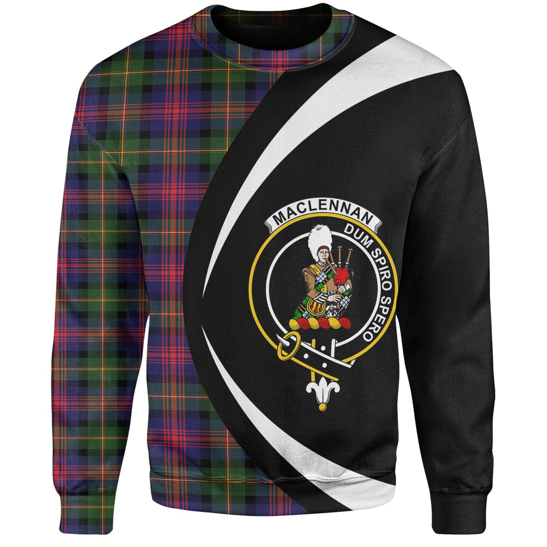 MacLennan Clan Badge Tartan Sweatshirt Circle Style Personalized