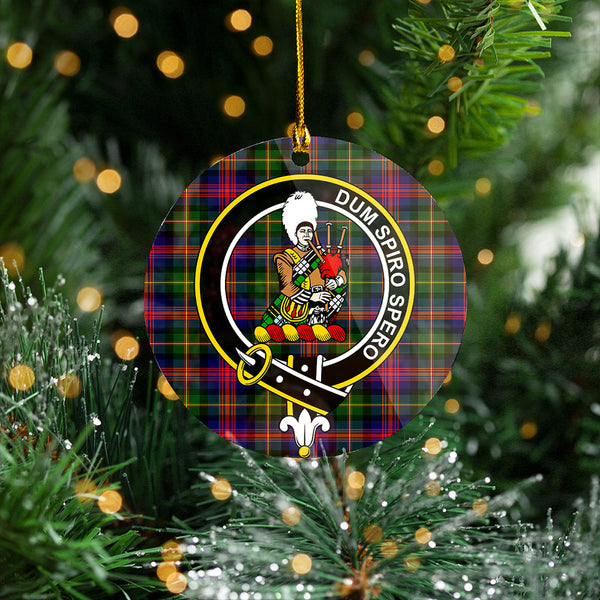 MacLennan Clan Badge Tartan Plastic Christmas Ornaments