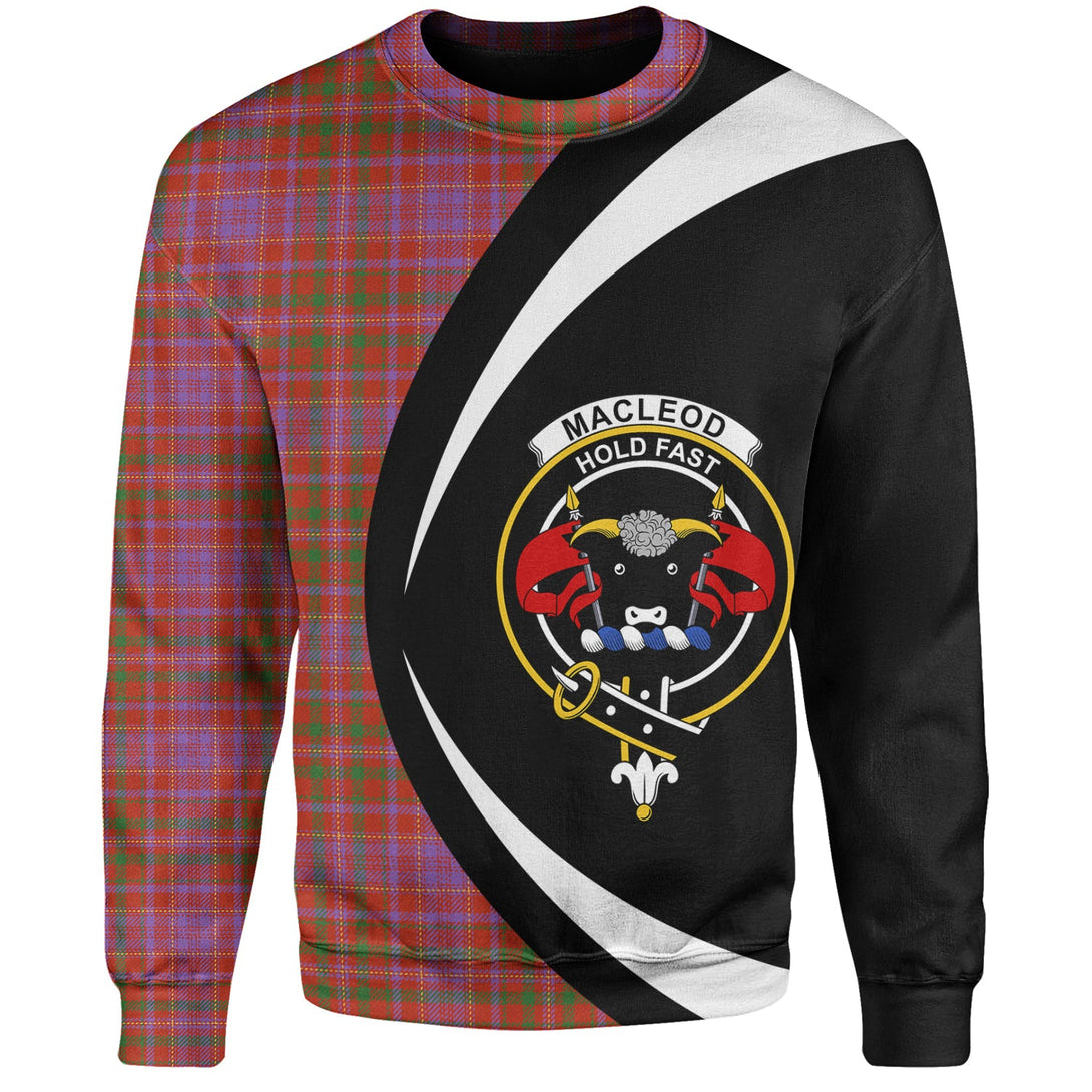 MacLeod Red Ancient Clan Badge Tartan Sweatshirt Circle Style Personalized