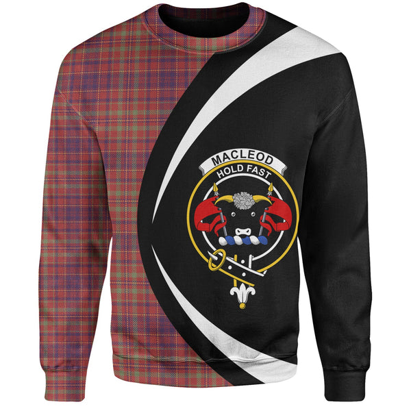 MacLeod Red Weathered Clan Badge Tartan Sweatshirt Circle Style Personalized