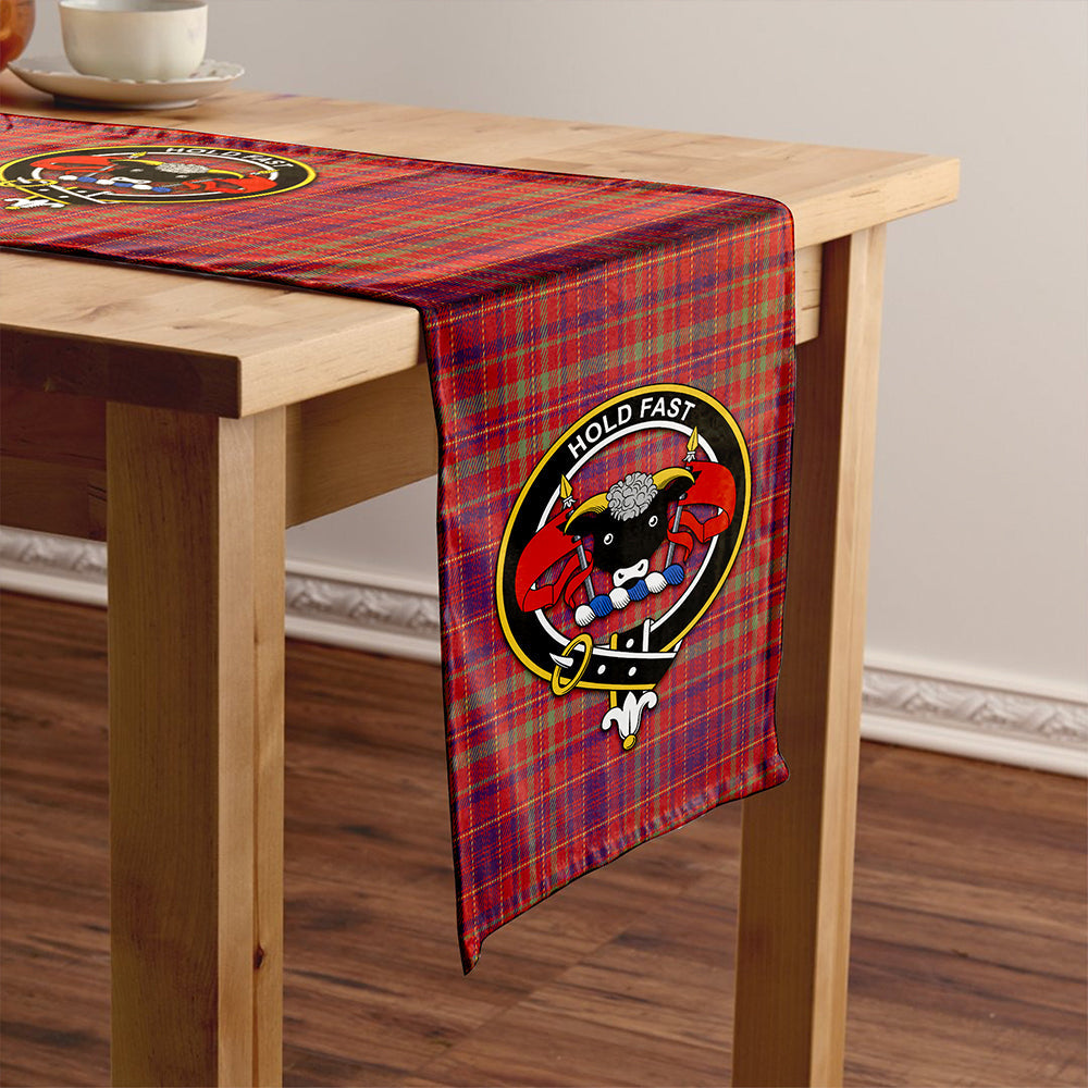 MacLeod Red Weathered Clan Badge Tartan Table Runner