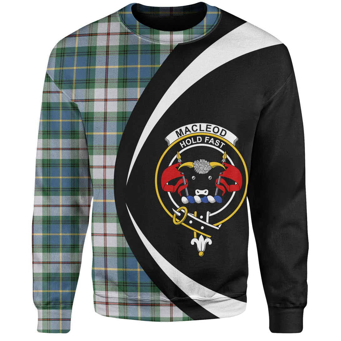 MacLeod of California Ancient Clan Badge Tartan Sweatshirt Circle Style Personalized