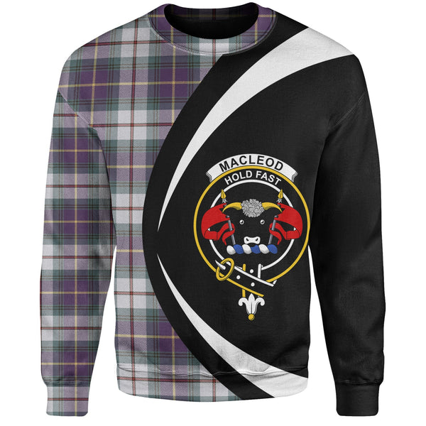 MacLeod of California Weathered Clan Badge Tartan Sweatshirt Circle Style Personalized