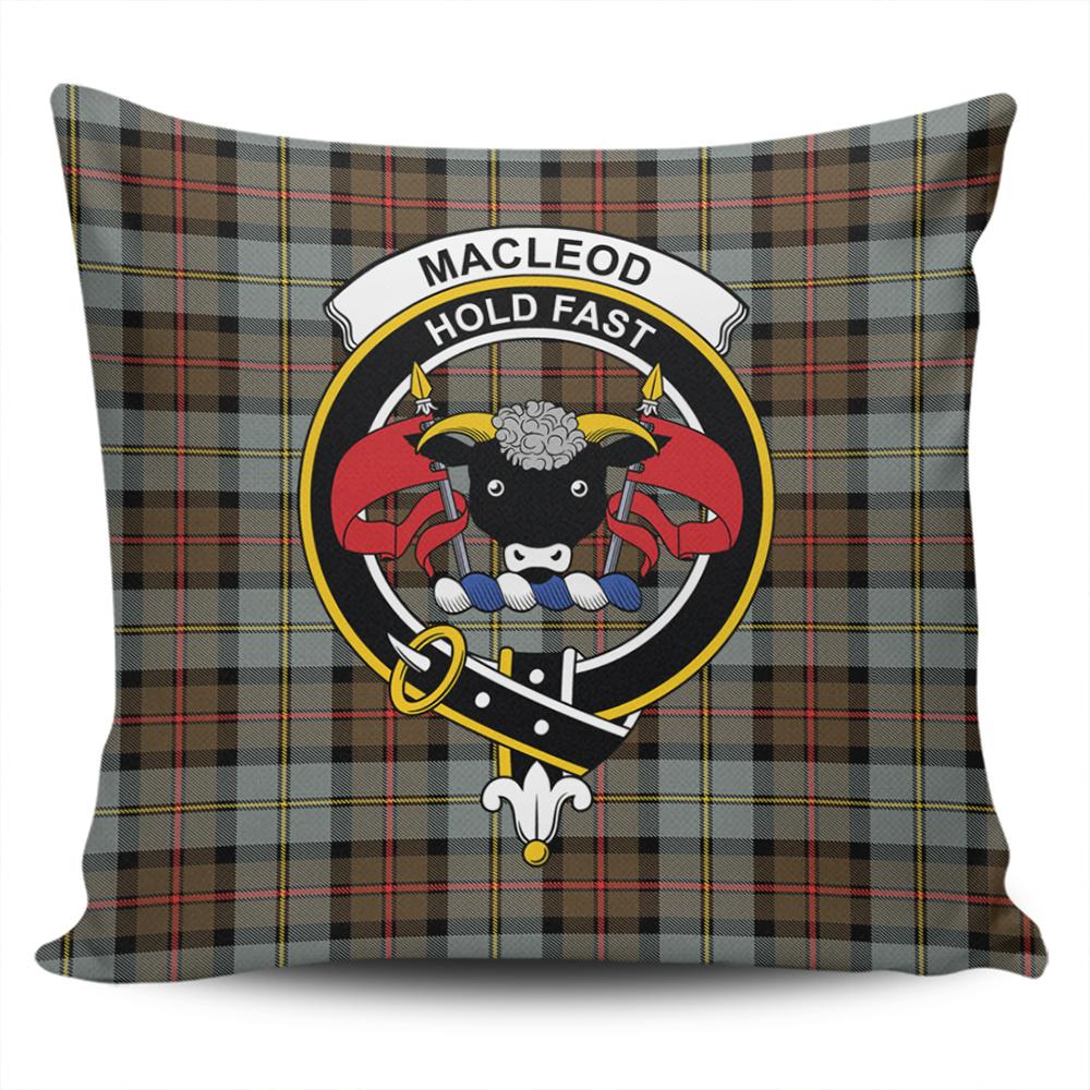 MacLeod of Harris Weathered Tartan Classic Crest Pillow Cover