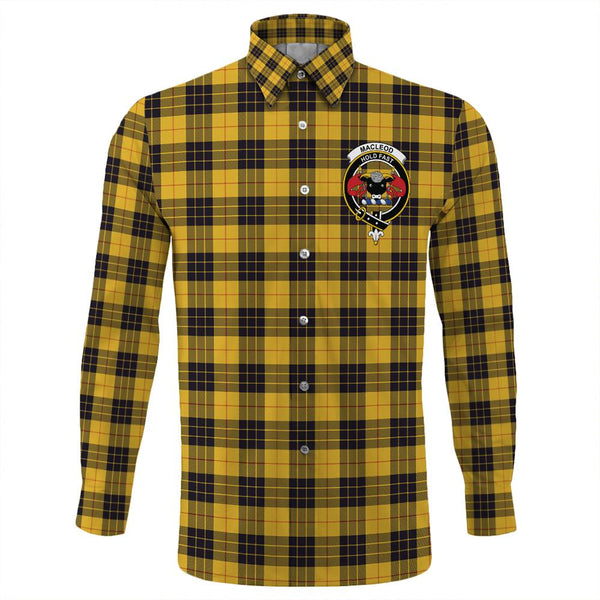 MacLeod of Lewis Ancient Tartan Classic Crest Long Sleeve Button Shirt