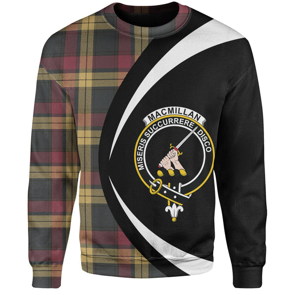 MacMillan Weathered Clan Badge Tartan Sweatshirt Circle Style Personalized