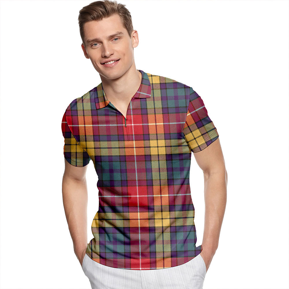 MacMillan #2 Weathered Tartan Classic Lapel Zip Short Sleeve Polo