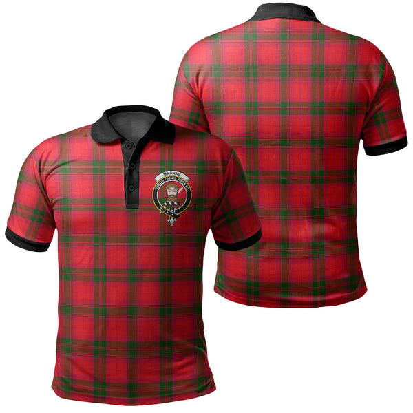 MacNab Modern Tartan Crest Polo Shirt Black Neck 2 Style