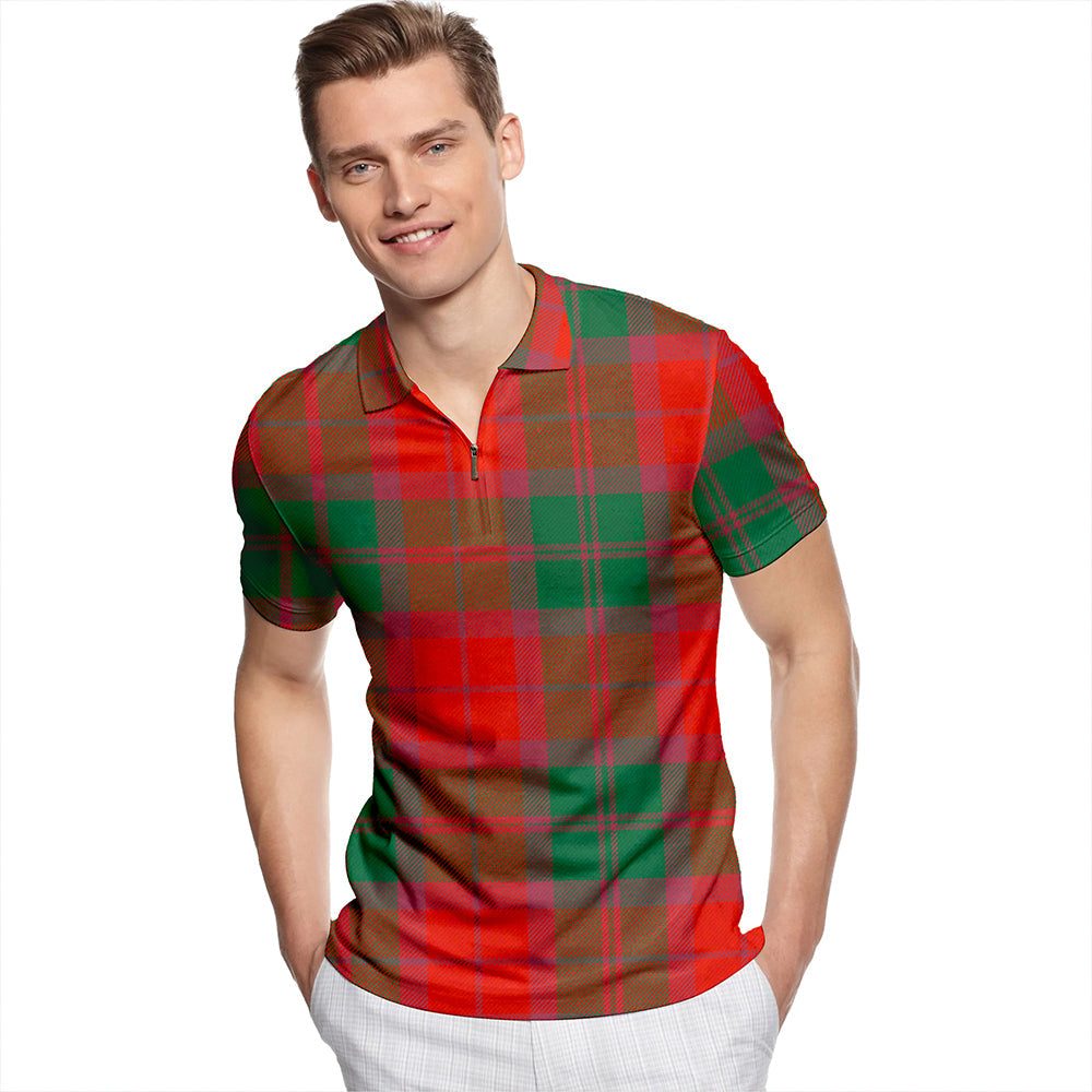 MacNab #2 Ancient Tartan Classic Lapel Zip Short Sleeve Polo