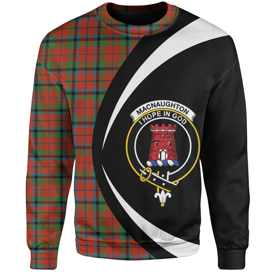 MacNaughton Ancient Clan Badge Tartan Sweatshirt Circle Style Personalized