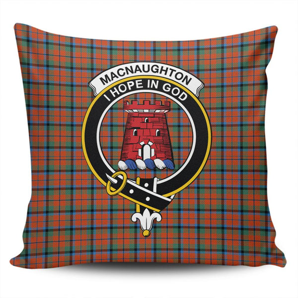 MacNaughton Ancient Tartan Classic Crest Pillow Cover