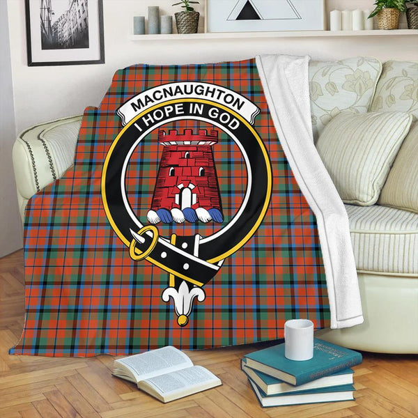 MacNaughton Ancient Tartan Crest Premium Blanket