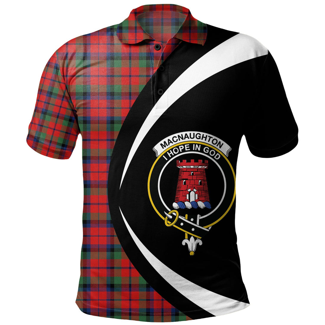 MacNaughton Modern Clan Badge Tartan Polo Shirt Circle Style Personalized