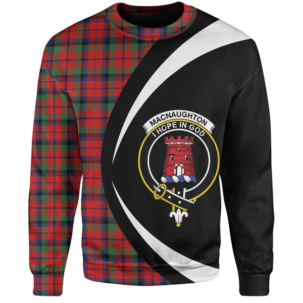 MacNaughton Modern Clan Badge Tartan Sweatshirt Circle Style Personalized