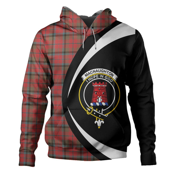 MacNaughton Weathered Clan Badge Tartan Hoodie Circle Style