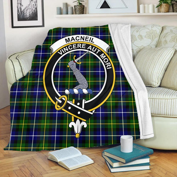 MacNeill of Barra Modern Tartan Crest Premium Blanket