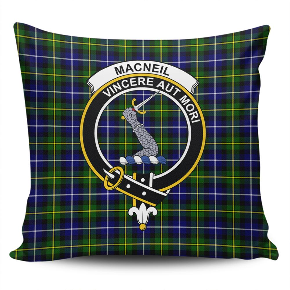 MacNeill of Barra Modern Tartan Classic Crest Pillow Cover