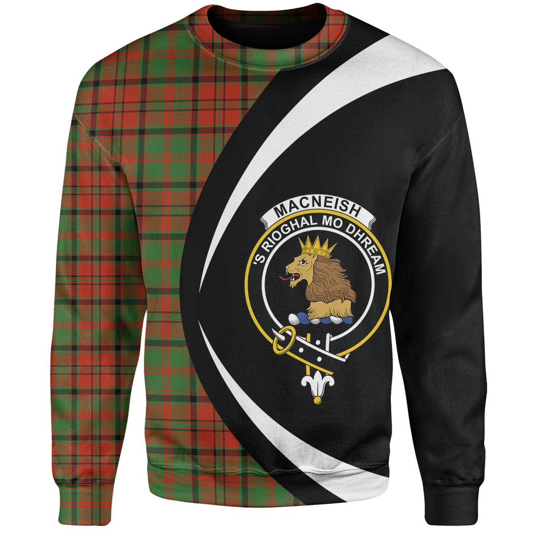 MacNeish Ancient Clan Badge Tartan Sweatshirt Circle Style Personalized