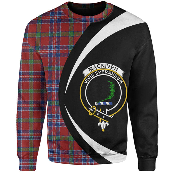 MacNiven Modern Clan Badge Tartan Sweatshirt Circle Style Personalized