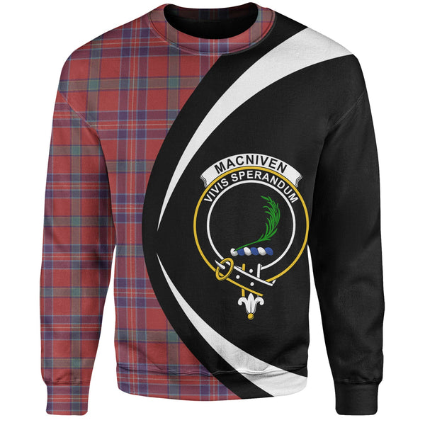 MacNiven Weathered Clan Badge Tartan Sweatshirt Circle Style Personalized