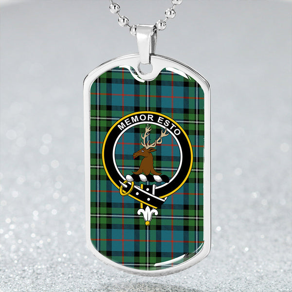 MacPhail Hunting Ancient Clan Badge Classic Tartan Dog Tag Necklace