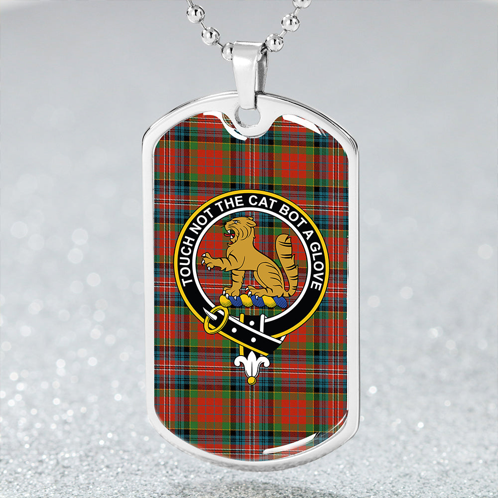 MacPherson Ancient Clan Badge Classic Tartan Dog Tag Necklace