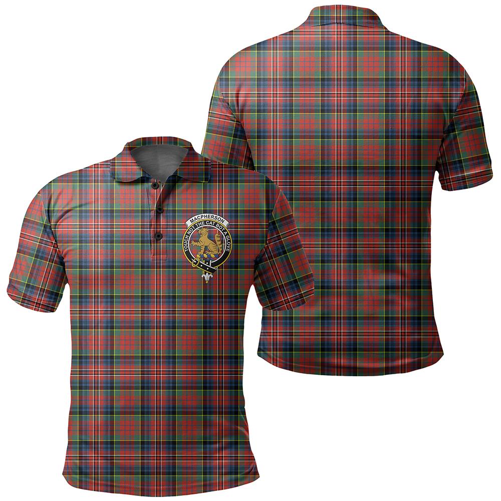 MacPherson Ancient Tartan Classic Crest Polo Shirt