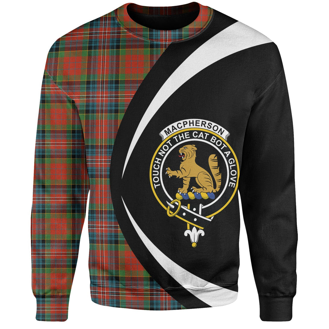 MacPherson Ancient Clan Badge Tartan Sweatshirt Circle Style Personalized