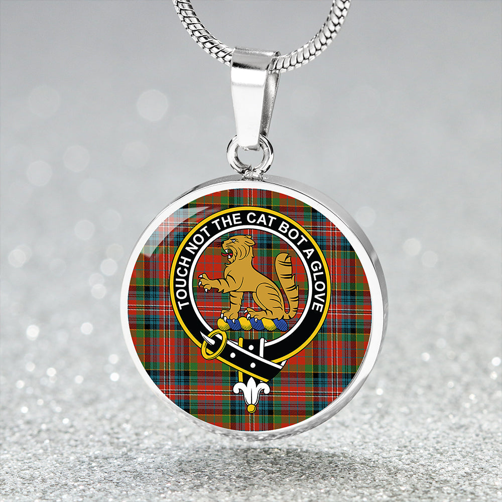 MacPherson Ancient Clan Badge Tartan Classic Circle Necklace