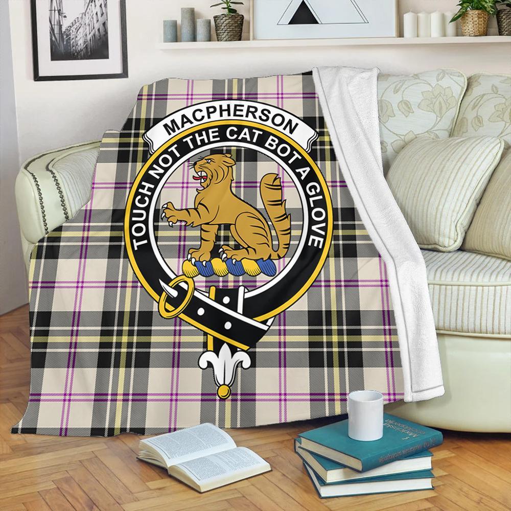 MacPherson Dress Ancient Tartan Crest Premium Blanket