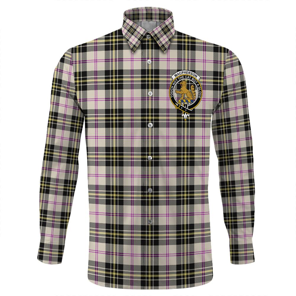 MacPherson Dress Ancient Tartan Classic Crest Long Sleeve Button Shirt