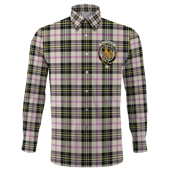 MacPherson Dress Ancient Tartan Classic Crest Long Sleeve Button Shirt