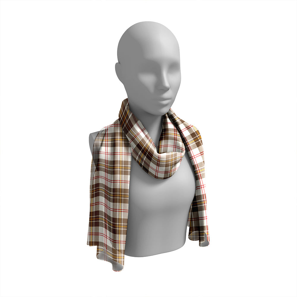 MacPherson Dress Blue Weathered Tartan Classic Silk Habotai Long Scarf