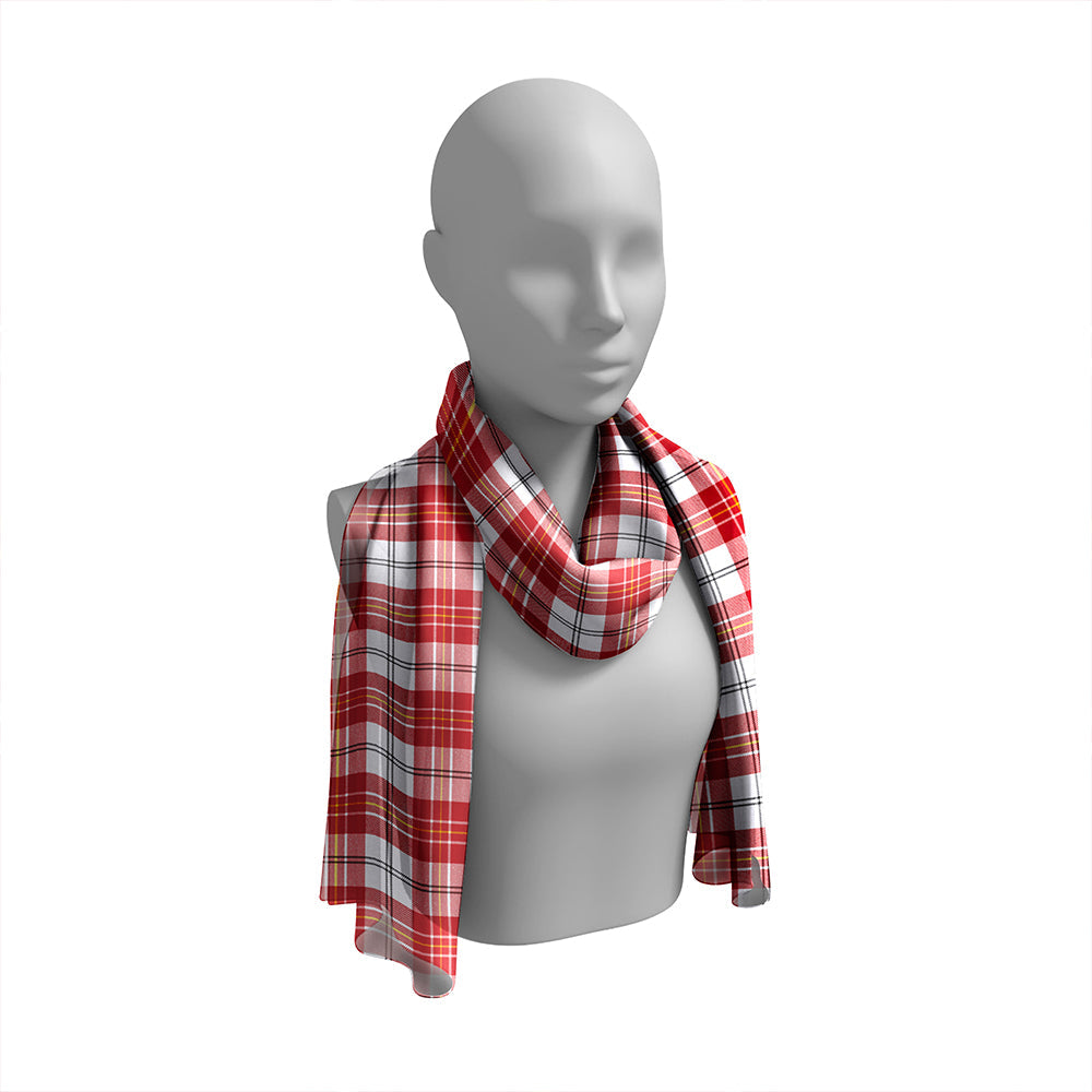 MacPherson Dress Burgundy Modern Tartan Classic Silk Habotai Long Scarf