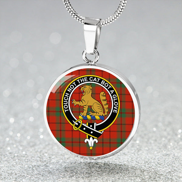 MacPherson Grant Ancient Clan Badge Tartan Classic Circle Necklace