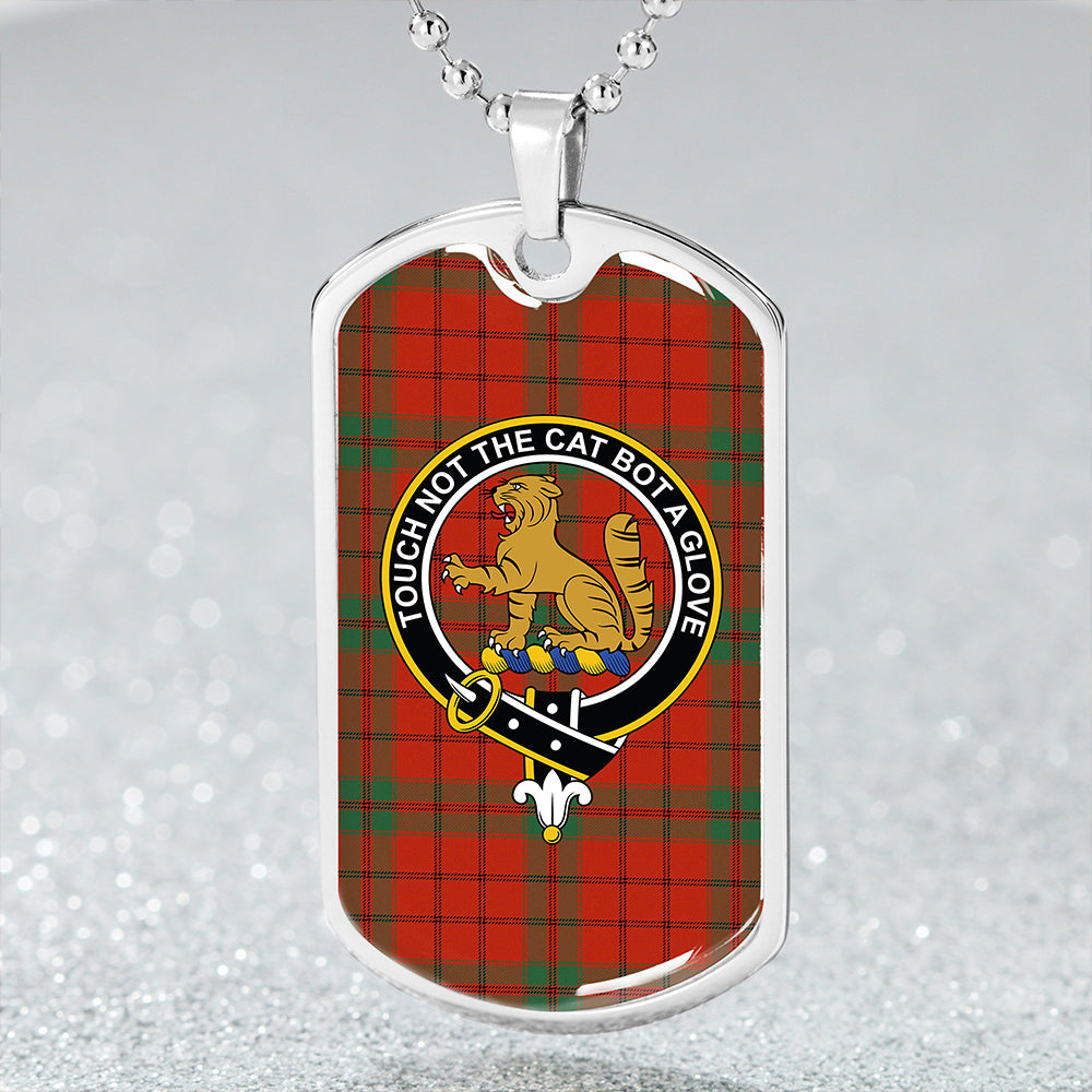 MacPherson Grant Ancient Clan Badge Classic Tartan Dog Tag Necklace