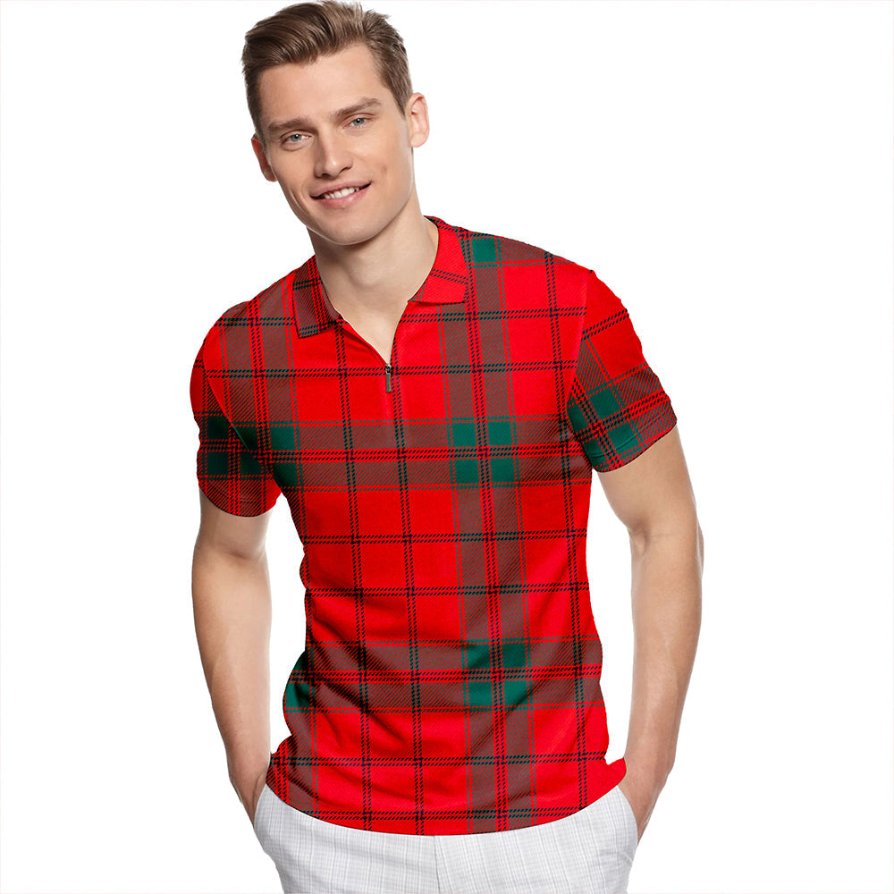 MacPherson Grant Modern Tartan Classic Lapel Zip Short Sleeve Polo