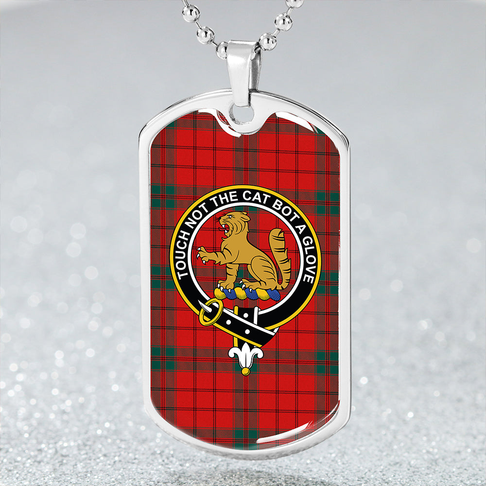 MacPherson Grant Modern Clan Badge Classic Tartan Dog Tag Necklace