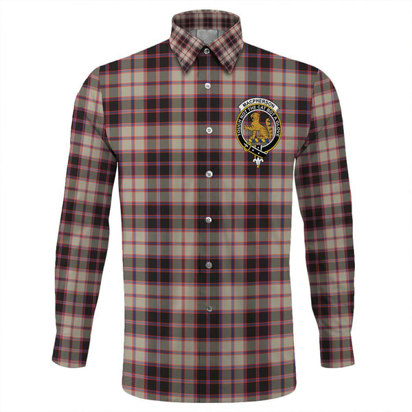 MacPherson Hunting Ancient Tartan Classic Crest Long Sleeve Button Shirt