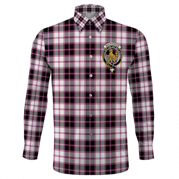 MacPherson Hunting Modern Tartan Classic Crest Long Sleeve Button Shirt