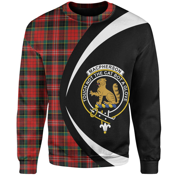 MacPherson Modern Clan Badge Tartan Sweatshirt Circle Style Personalized