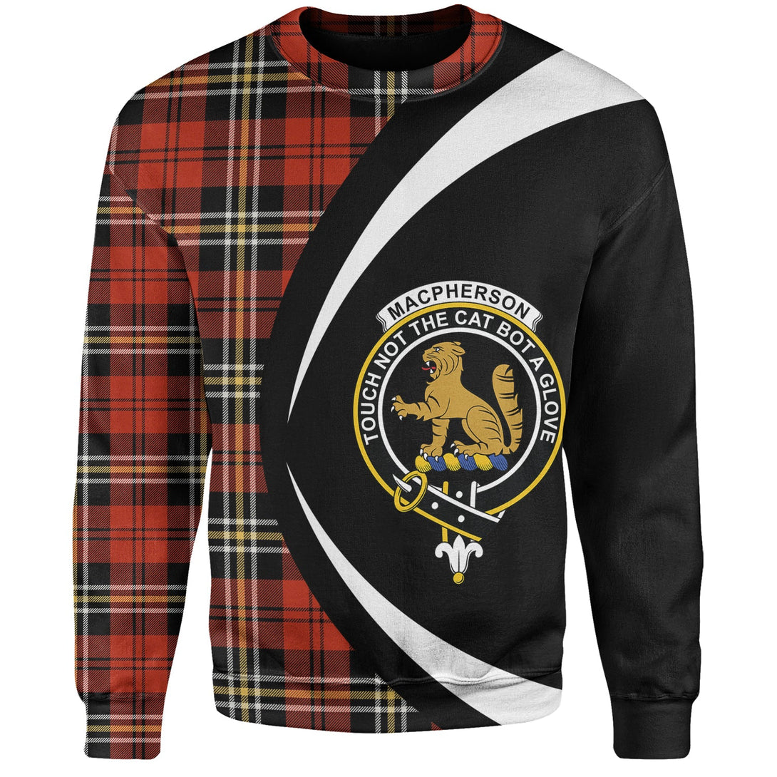 MacPherson of Cluny Red Ancient Clan Badge Tartan Sweatshirt Circle Style Personalized