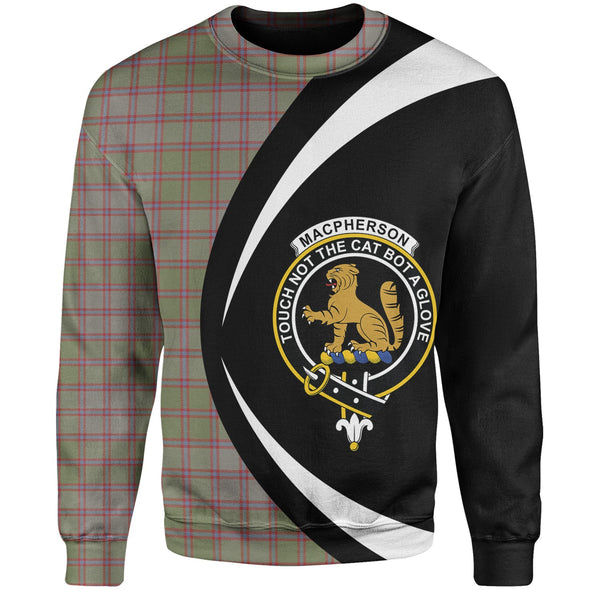 MacPherson of Glentruim Weathered Clan Badge Tartan Sweatshirt Circle Style Personalized