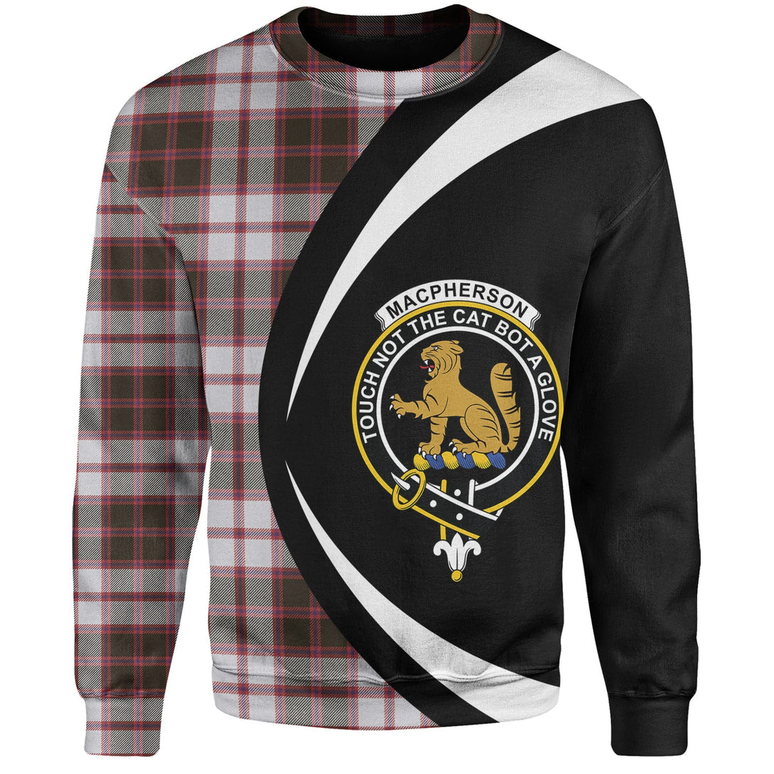 MacPherson of Pitmain Weathered Clan Badge Tartan Sweatshirt Circle Style Personalized