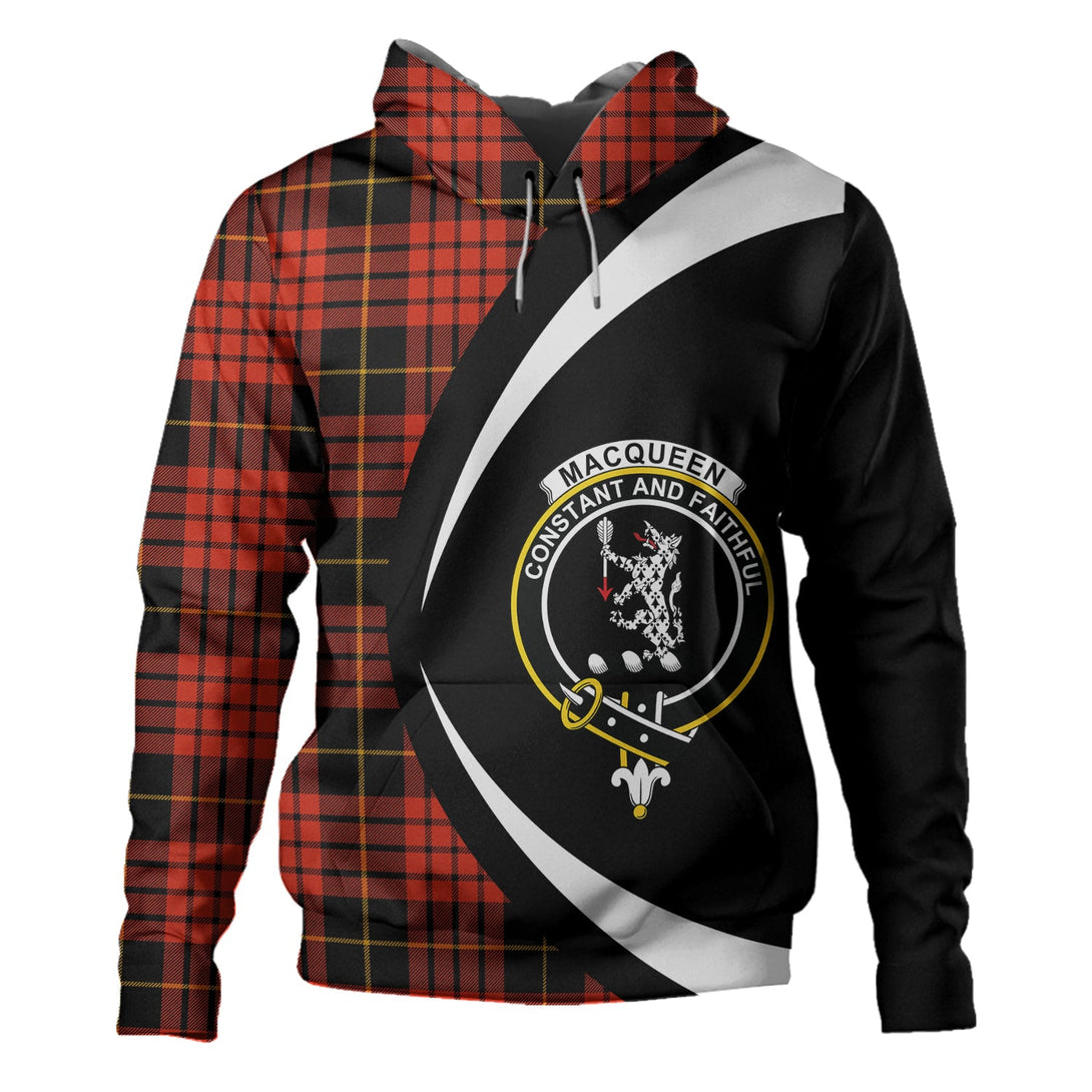 MacQueen Ancient Clan Badge Tartan Hoodie Circle Style