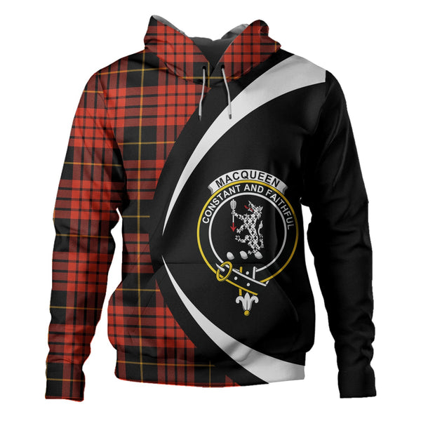 MacQueen Ancient Clan Badge Tartan Hoodie Circle Style