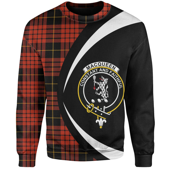 MacQueen Ancient Clan Badge Tartan Sweatshirt Circle Style Personalized